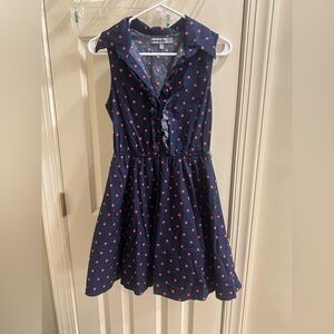 Bailey Blue Navy Dress with Red Dots
